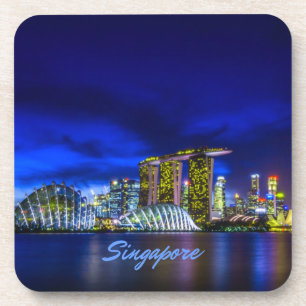 Singapore City Skyline At Night Coaster