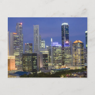 Singapore cityscape at dusk postcard