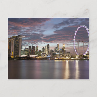 Singapore cityscape at sunset postcard