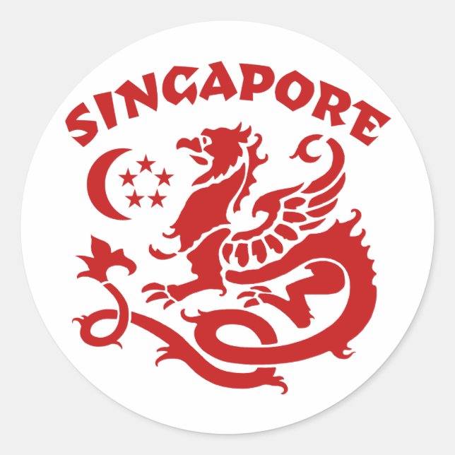 Singapore Classic Round Sticker (Front)
