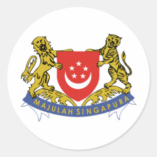 Singapore coat of arms classic round sticker