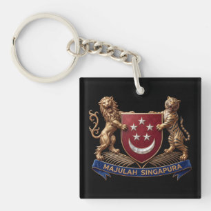 singapore country flag symbol emblem coat arms keychain