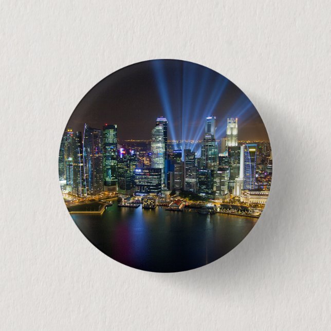 Singapore Downtown Lightshow 1 Inch Round Button (Front)