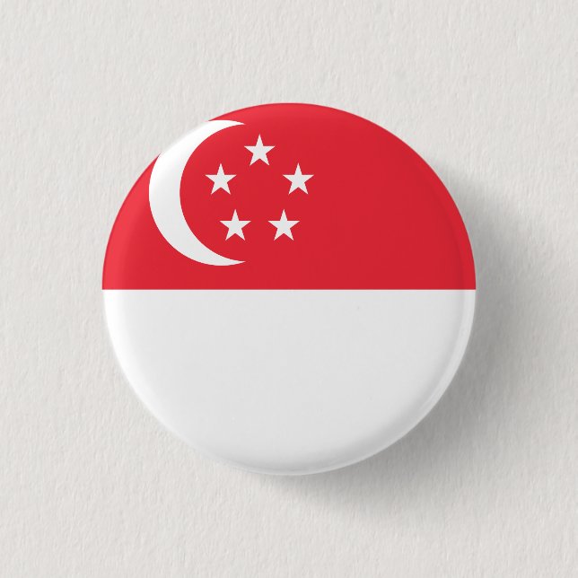 Singapore Flag 1 Inch Round Button (Front)