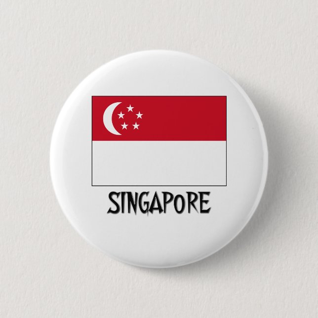 Singapore Flag 2 Inch Round Button (Front)