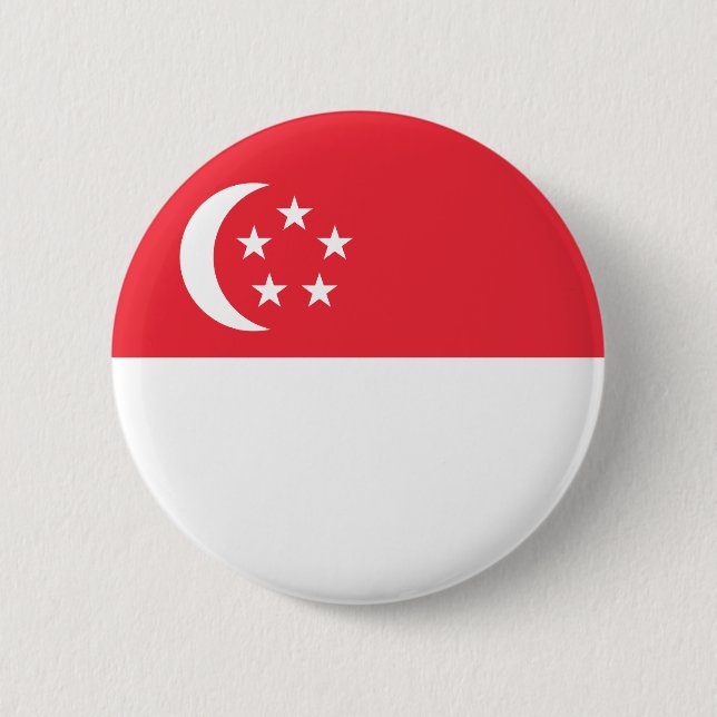 Singapore Flag 2 Inch Round Button (Front)