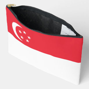 Singapore flag accessory pouch
