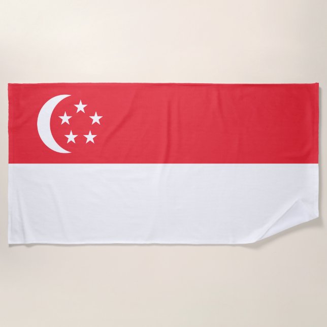 Singapore Flag Beach Towel (Front)