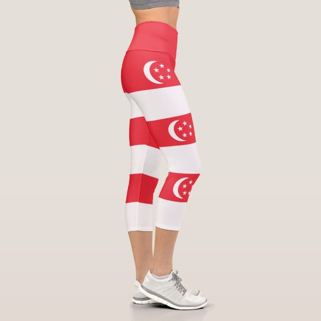 Singapore Flag Capri Leggings (Right)