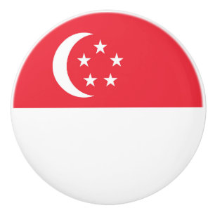 Singapore flag ceramic knob