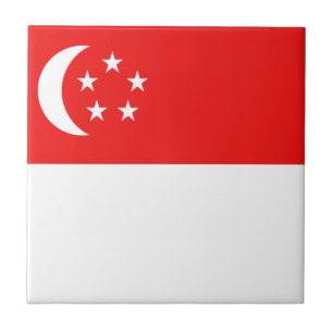 Singapore Flag Ceramic Tile