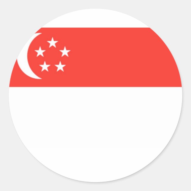Singapore Flag Classic Round Sticker (Front)