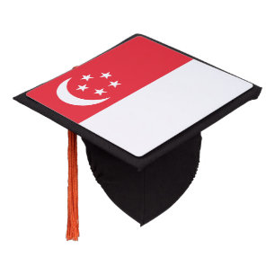 Singapore Flag Graduation Cap Topper