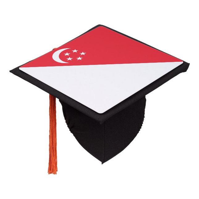 Singapore Flag Graduation Cap Topper (Angled)