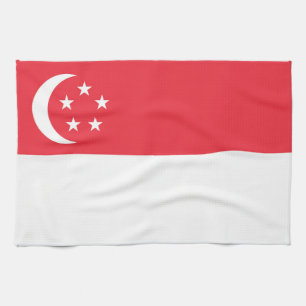 Singapore flag kitchen towel