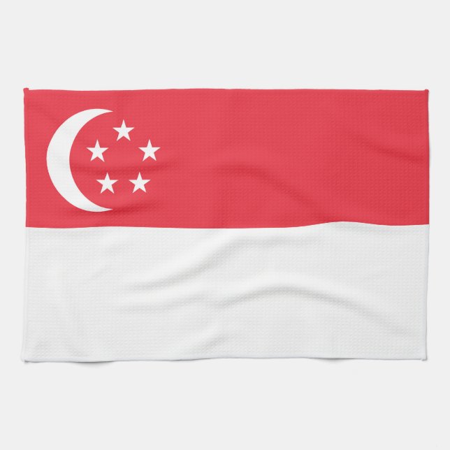 Singapore flag kitchen towel (Horizontal)