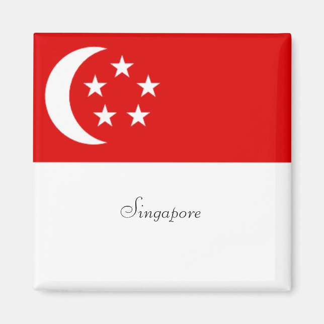 Singapore Flag, labelled, Magnet (Front)