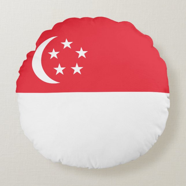 Singapore Flag Round Pillow (Front)
