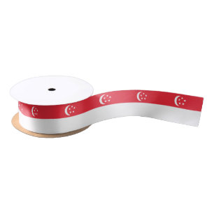 Singapore Flag Satin Ribbon