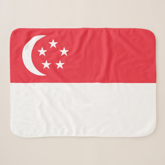 Singapore Flag Sherpa Blanket (Front (Horizontal))