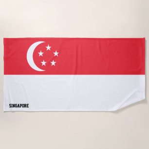 Singapore Flag Splendid Patriotic Beach Towel