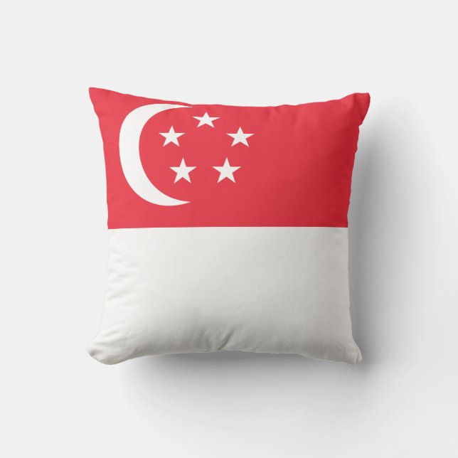 Singapore Flag Throw Pillow (Front)
