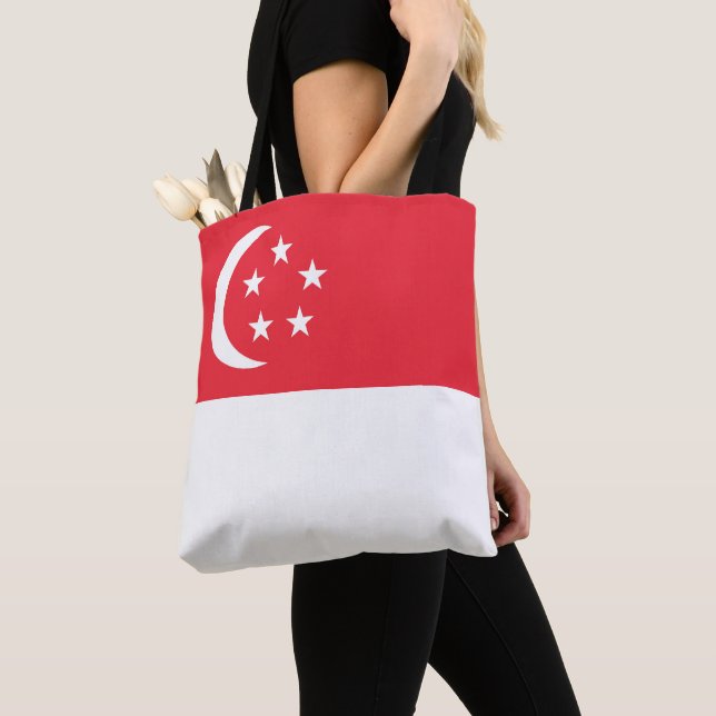 Singapore flag tote bag (Close Up)