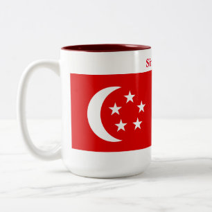 Singapore Flag  Two-Tone Coffee Mug