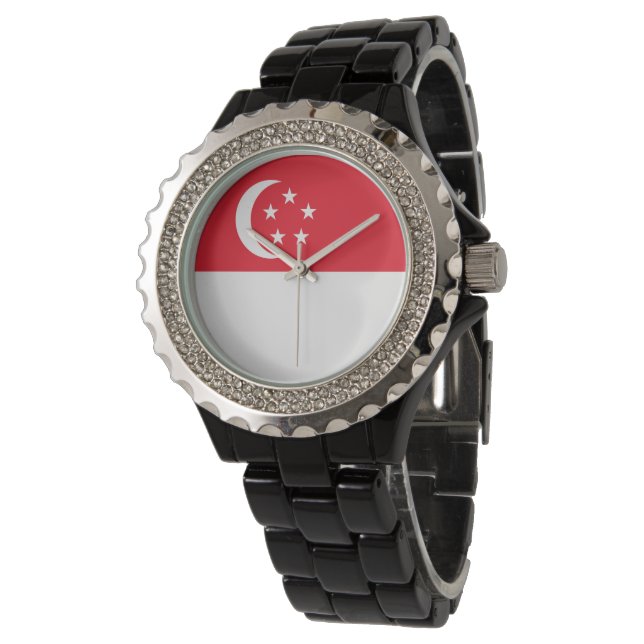 Singapore flag watch (Angled)