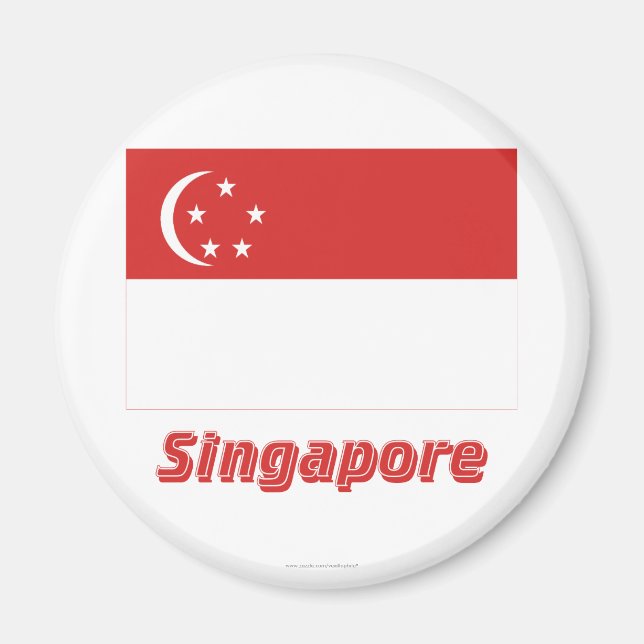 Singapore Flag with Name Magnet (Front)