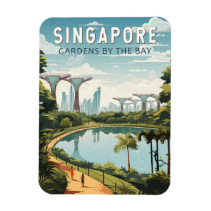 Singapore Gardens By The Bay Travel Art Vintage Magnet