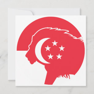 Singapore Lion Singaporean National Animal Flag Invitation