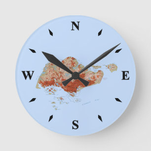 Singapore Map Clock