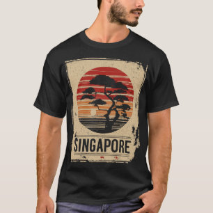 Singapore Marina Bay Japanese Sunset Cityscape T-Shirt