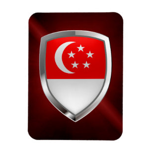 Singapore Metallic Emblem Magnet