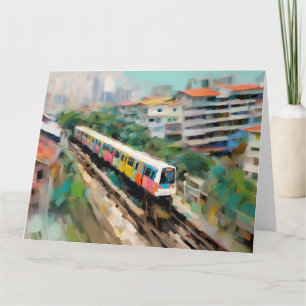 Singapore MRT Big Folded Greeting Card