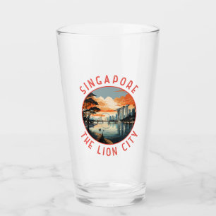 Singapore Retro Distressed Circle Glass