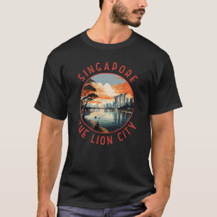 Singapore Retro Distressed Circle T-Shirt