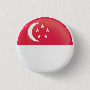 Singapore  Round Icon Flag 1 Inch Round Button