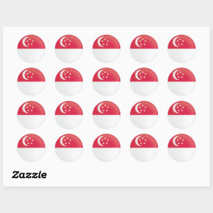 Singapore  Round Icon Flag Classic Round Sticker