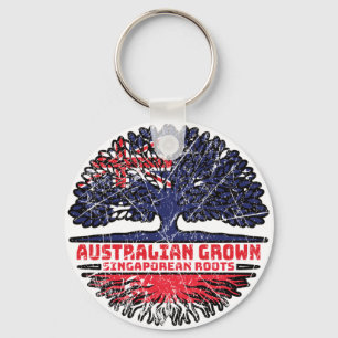 Singapore Singaporean Australian Australia Tree Keychain
