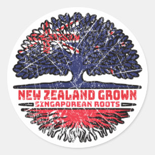 Singapore Singaporean New Zealander New Zealand Classic Round Sticker