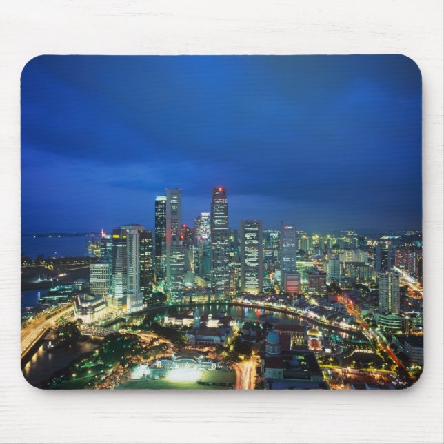 Singapore Skyline at night, Singapore Mouse Pad (Front)