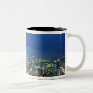 Singapore Skyline at night, Singapore Two-Tone Coffee Mug