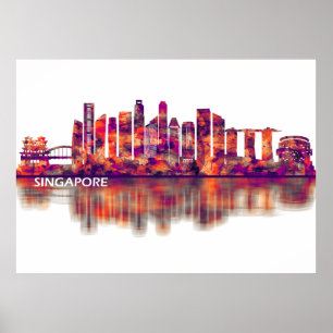 Singapore Skyline Poster