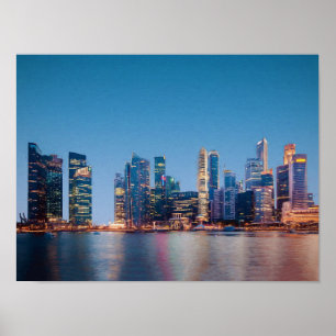 Singapore Skyline Poster
