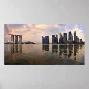 Singapore Skyline Sunset Poster
