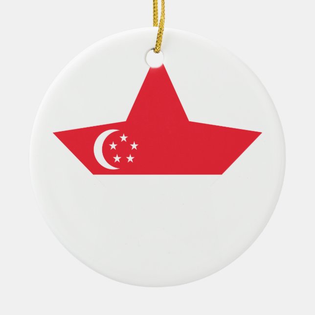 Singapore Star Ceramic Ornament (Front)