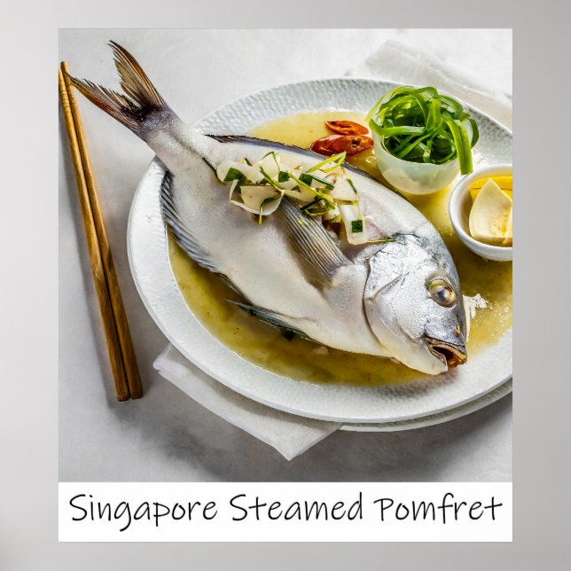 Singapore Steamed Pomfret Archival Print (Front)