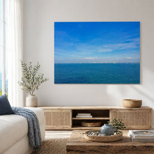 Singapore Strait Ocean View with Cargo Ships Poster